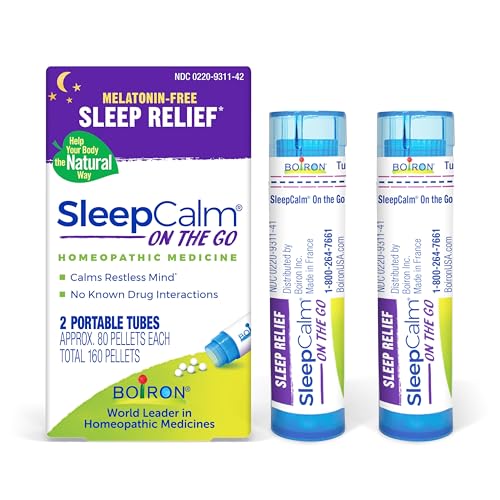 Boiron SleepCalm On The Go Sleep Aid for Deep, Relaxing, Restful Nighttime Sleep - Melatonin-Free and Non Habit-Forming - 80 Count (Pack of 2)