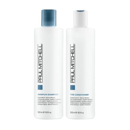 Paul Mitchell Original Awapuhi Shampoo, Balances Moisture + Adds Shine and The Conditioner, Classic Leave-In, Softens + Adds Moisture, For All Hair Types, 16.9 fl. oz., Set