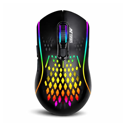 Ant Esports GM700 Wireless Gaming Mouse |4800 DPI Adjustable Sensor |11 RGB LED Modes | Lightweight Honeycomb Design |2.4GHz Low Latency |Rechargeable