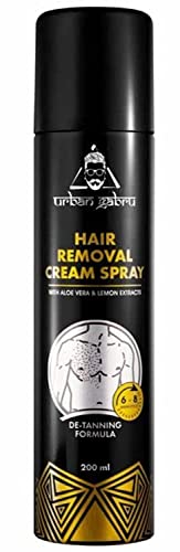 Urbangabru Hair Removal Cream Spray (6.76 Fl Oz) | Painless Body Hair Removal Spray For Chest, Back, Legs & Under Arms (Aloe Vera)