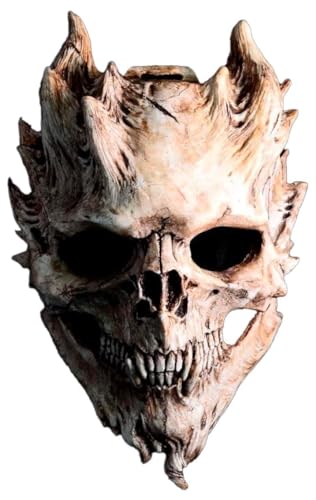 EJWCIG Full Head Skull Mask, Skeleton Mask for Men & Women - Deluxe Latex Helmet Cosplay Party Props