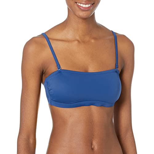 Amazon Essentials Women's Bandeau Swim Top, Deep Blue, Medium