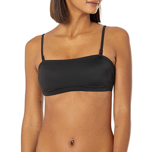 Amazon Essentials Women's Bandeau Swim Top, Washed Black, X-Large
