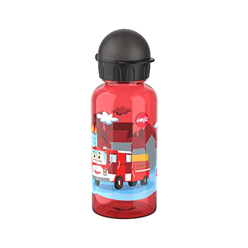 🔥 STARKER PREIS (-40%) Emsa N30512 Kids Tritan Trinkflasche, Fassungsvermögen: 0,4 Liter, 100% sicher/praktisch/hygienisch/dicht, robust, Design: Fire Brigade