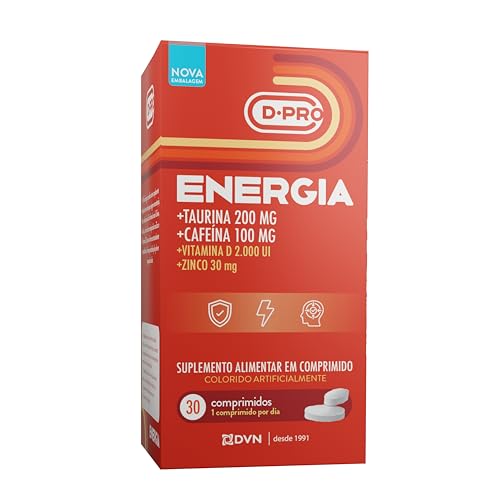 Energia, DPRO, Vitamina D + Zinco + Taurina - 30 Comp | Vitamina D com zinco, cafeína e taurina. Apoio ao sistema imune, à energia e ao estado de alerta.