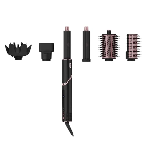 Shark Hair Dryer | FlexStyle Hair Styling System | Portable & Powerful Blow Dryer Brush | Hair Curler & Volumizer | 6 Styling Tools Included | Best for All Hair Types | Black | HD440BK