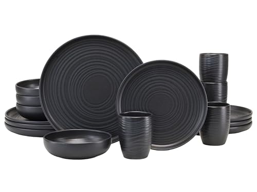 🔥 STARKER PREIS (-75%) CreaTable, 23860, Serie Uno, 16-teiliges Geschirrset für 4 Personen, Kombiservice aus Steinzeug, spülmaschinen- und mikrowellengeeignet, Made in Europe