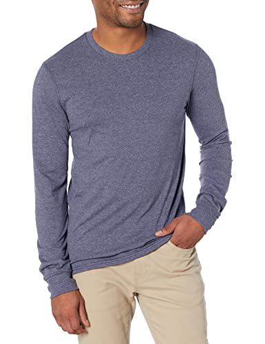 Hanes Originals Men's Tri-Blend Long Sleeve T-Shirt, Athletic Navy PE Heather, Large