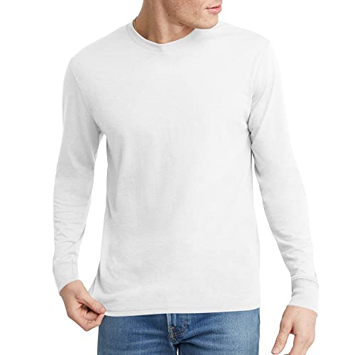 Hanes Originals Men's Tri-Blend Long Sleeve T-Shirt, ECO White, Large