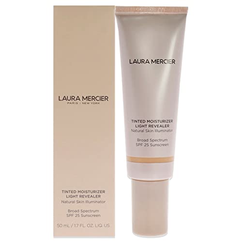 Laura Mercier Tinted Moisturizer Light Revealer Natural Skin Illuminator with SPF 25: All Day Hydration, Ultra-Sheer Coverage, Luminous & Radiant Finish, Skin Tint, Nude