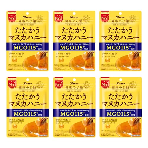 Kanro Health Throat Candy Manuka Honey (80g × 6 bags)