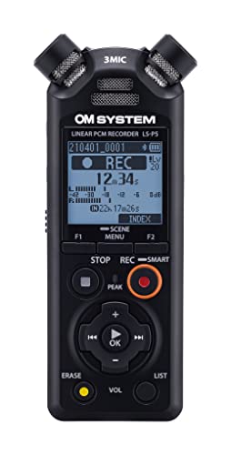 OM SYSTEM Olympus LS-P5 PCM Recorder with tresmic 3-Microphone
