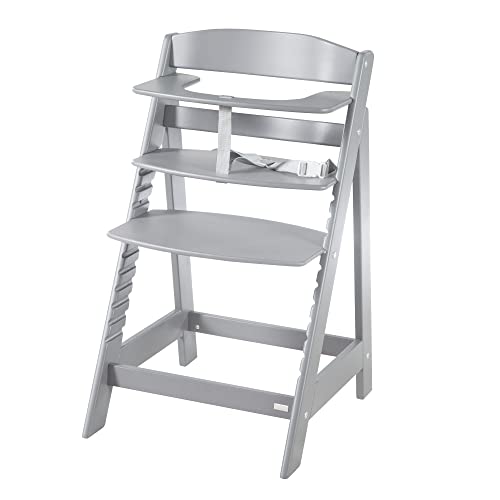 (-34%) roba Babyhochstuhl Sit Up Flex - Mitwachsender Hochstuhl aus Holz - Verstellbarer Kinderhochstuhl mit Schrittgurt - ab 6 Monaten bis 70 kg - Taupe