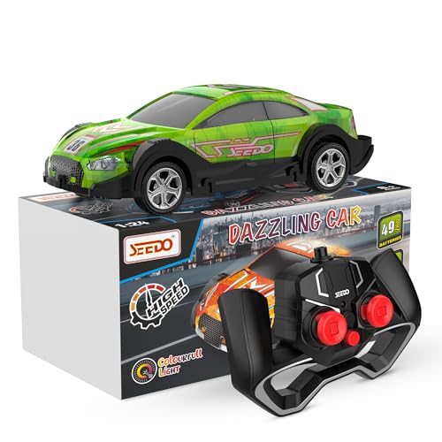 SEEDO Remote Control Rechargeable Dazzling Drift Anti Scratch High Speed Racing Car with Colourful Lights and Music, 1:24 Scale Rc Vehicle Toy for 8+ 