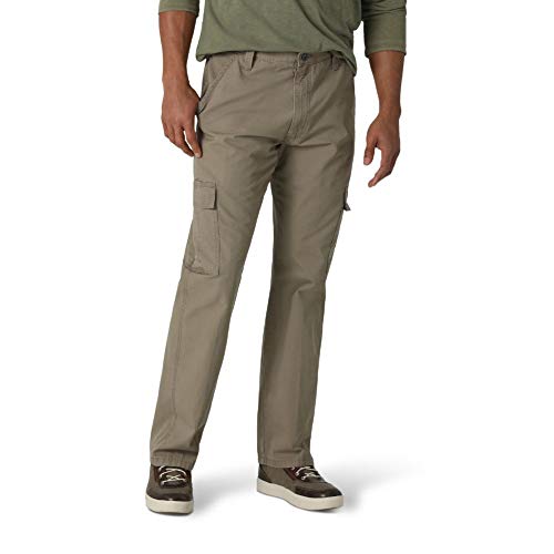 Wrangler Authentics Men's Twill Relaxed Fit Cargo Pant (Logan), Military Khaki Ripstop, 30W x 32L