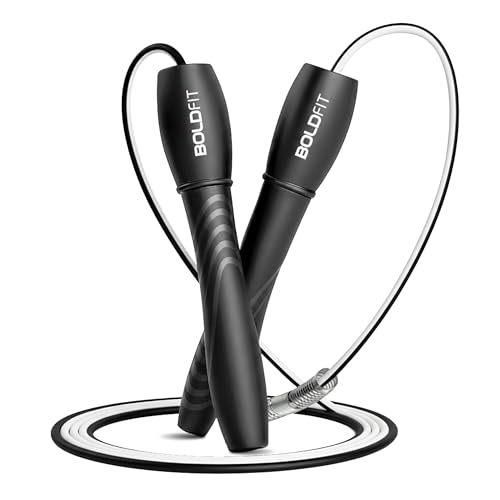 Boldfit Skipping Rope for Men and Women Jumping Rope With Adjustable Height Speed Skipping Rope for Exercise, Gym, Sports Fitness Adjustable Jump Rope