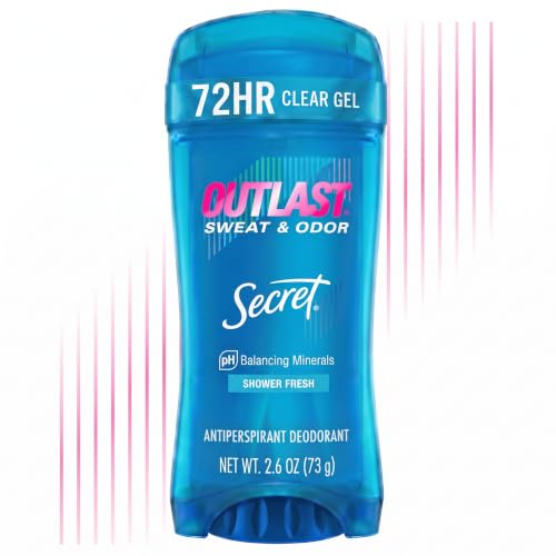 Secret Outlast Clear Gel Antiperspirant Deodorant, Shower Fresh Scent, 2.6 oz.