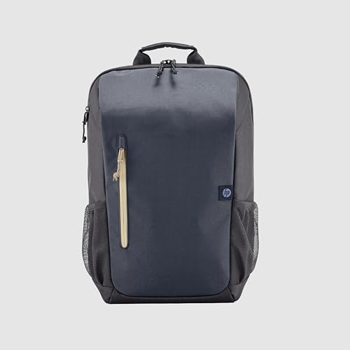 Mochila HP Travel - para Notebook de até 15,6 Polegadas, Multi-compartimentos, Expansível até 21L, com Alças Acolchoadas, Exterior Feito de Materiais Reciclados, Azul (6B8U7AA)