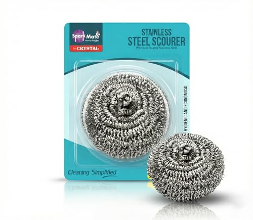 Sparkmate By Crystal Stainless Steel Multipurpose Scrubber/Scourer 15gram (Pack of 1)