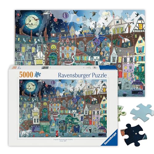 Ravensburger - Fantasy Street - 5000 Piece Jigsaw Puzzle - Stunning Imagery - Beautiful and Intricate - Olde Victorian Street Faire - Premium Quality - Puzzles for Adults