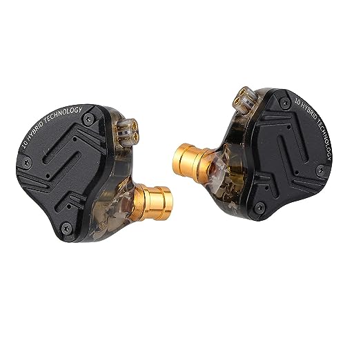 Linsoul KZ ZS10 PRO X Upgraded 1DD+4BA Hybrid Driver HiFi in Ear Earphones IEM with Alloy Faceplate, Detachable Silver-Plated Recessed 2Pin Cable for Audiophile Musician DJ Stage(Without Mic)