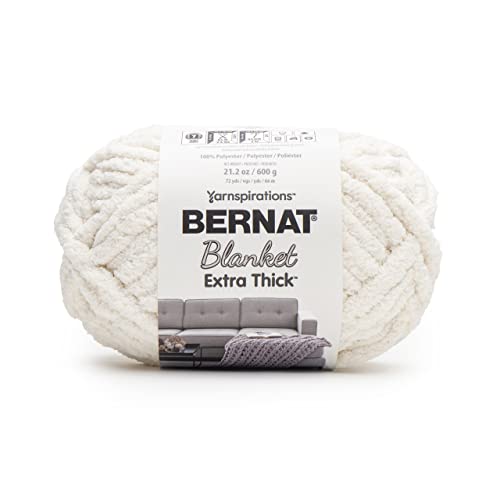Bernat Blanket Extra Thick Vintage White Yarn - 1 Pack of 600g/21oz - Polyester - 7 Jumbo - Knitting/Crochet