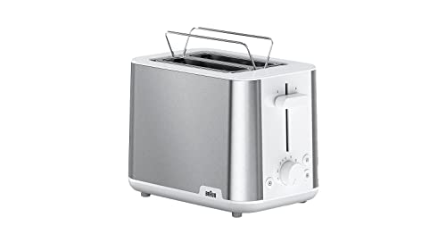 (-24%) Braun PurShine Toaster HT1510 WH – Doppelschlitz-Toaster, 8 Röstgrade, Aufwärm- & Auftaufunktion, Ausziehbare Krümelschale, 900 Watt, Weiß