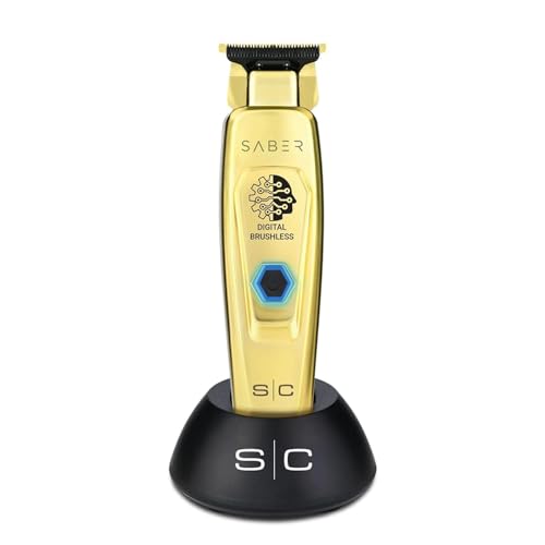 StyleCraft Saber Professional Full Metal Body Digital Brushless Motor Cordless Hair Trimmer (Gold)