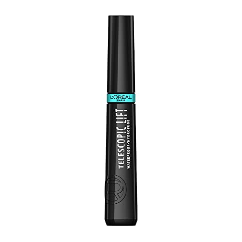 L'Oreal Paris Telescopic Lift Mascara, Lengthening and Volumizing Eye Makeup, Lash Lift with Up to 36HR Wear, Waterproof, Black, 0.33 Fl Oz