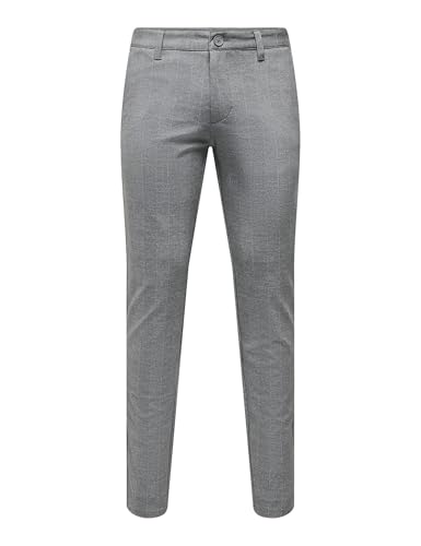 (-38%) Only & Sons Herren Chino Hose ONSMARK Slim Check 9887 - Slim Fit - Stretch, Größe:32W / 32L, Farbe:Limestone 22019887