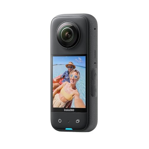insta360 X3 Action Camera, 1/2" Sensor, 5.7K 360 Capture, Optical Zoom 3X, 72 MP 360 Photo, 4K Single Lens Mode, Black