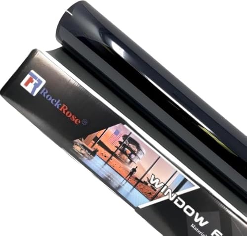 RockRose 1% VLT Car Tint 24" by 15FT 2PLY Premium Carbon Professional Tint Car Window Tint Heat, UV, and IRR Block Tint for Cars Adhesive Film(24" x 15FT)