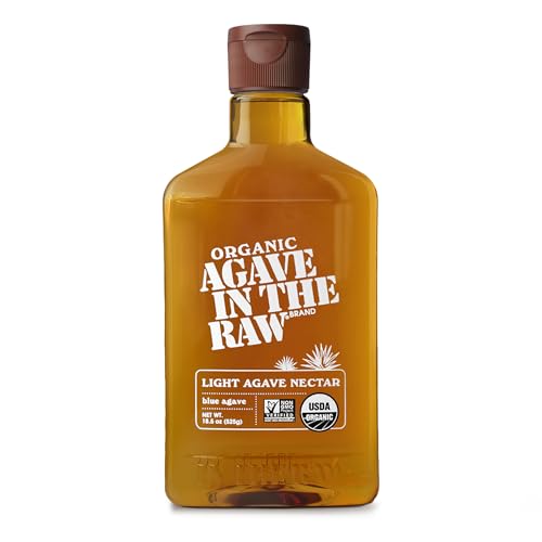 Organic Agave In The Raw Light Agave Nectar, 18.5 oz., Made With Organic Blue Agave From Mexico, USDA Organic, Non-GMO Project Verified, Kosher Vegan and Low Glycemic Index