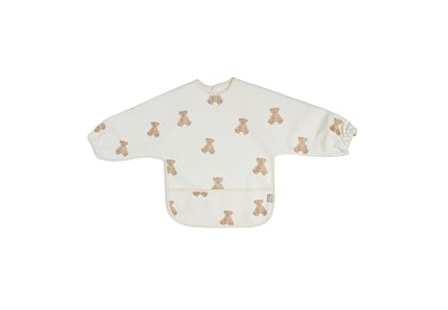 Jollein 029-869-66095 Waterproof Bib with Sleeves Teddy Bear White