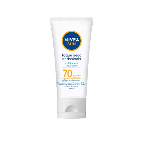 Protetor Solar Facial NIVEA SUN FPS 70 | Toque Seco, Antissinais, 40ml, Proteção contra UVA/UVB, Controla o Brilho, Prev...