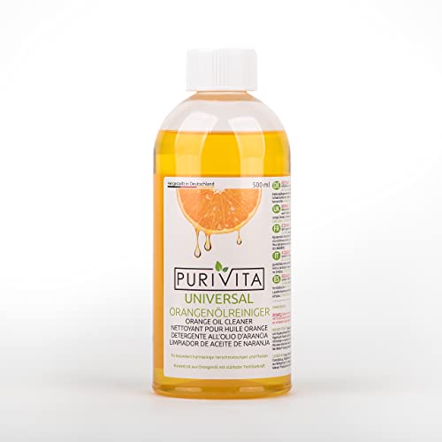(-10%) PURIVITA® Orangenölreiniger Konzentrat [500ML] - Universal Orangenreiniger Umweltfreundlich - Hochergiebiger Orangenöl Reiniger - Veganer Orangen Reiniger mit Frischeduft - Allzweckreiniger