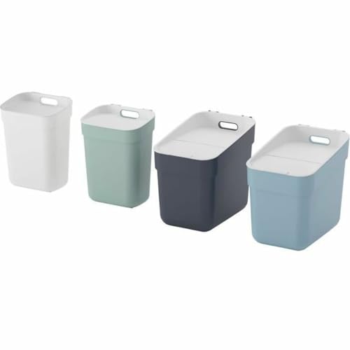 (-50%) CURVER Ready to Collect Mülleimer Set perfekt zur Trennung von Abfall, Mülltrennsystem stapelbar, 4er-Set (2x10L + 2x20L)