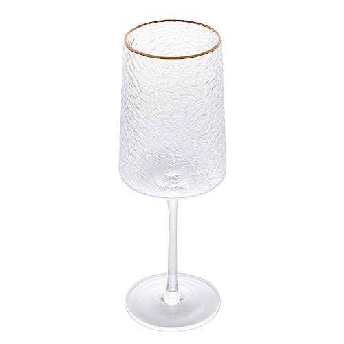 LYOR - Taça de Vinho de Cristal Ecológico Martelado com Fio de Ouro Petra 600ml
