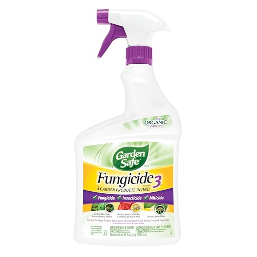 Garden Safe Brand Fungicide3, 32 Fluid Ounces, Insecticide and Miticide with Neem Oil Extract for Organic Gardening, Controls Black Spot, Aphids and Spider Mites