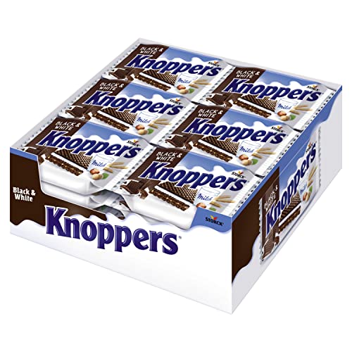 (-40%) Knoppers Black and White, dunkle Waffelschnitten mit Kakao - 24 x 25 g
