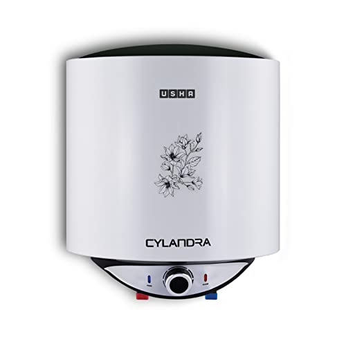 Usha Cylandra 10 Litre Storage Water Heater With Free Installation (White), Wall Mounting