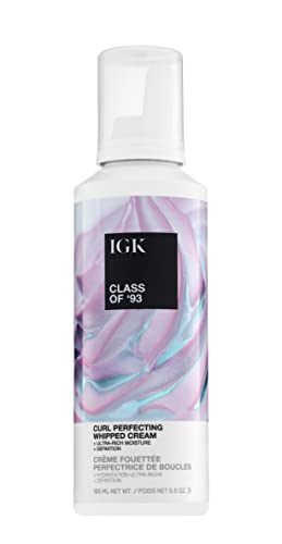 IGK Class of '93 Curl Cream, Defining Styler for Curly & Wavy Hair, 5.5 Oz