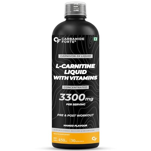 L Carnitine Liquid 3300mg | L-Carnitine Liquid With Vitamins | L'Carnitine Supplement For Pre & Post Workout To Suppoer Energy, Recovery & Metobolism 