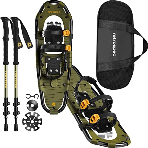Retrospec Retrospec Drifter Snowshoes & Trekking Poles Bundle with Adjustable Bindings - Lightweight Aluminum Snow Shoes for Women & Men - All Terrain Hiking & Winter Sports