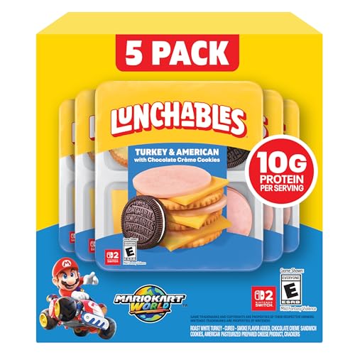 Lunchables Turkey & American with Chocolate Creme Cookies, 5 ct Pack, 3.2 oz Trays