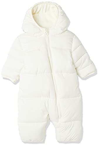 Amazon Essentials Unisex Babies' Water-Resistant Winter Puffer Bunting Suit, Ivory, 12 Months