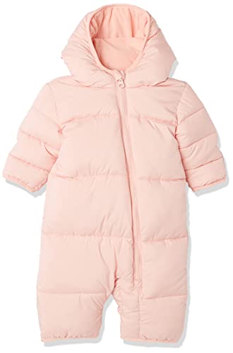 Amazon Essentials Unisex Babies' Water-Resistant Winter Puffer Bunting Suit, Blush, 0-3 Months