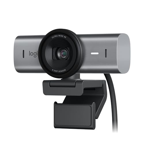 Logitech MX Brio Ultra HD 4K Collaboration, Streaming Webcam, 1080p at 60 FPS, Show Mode, Works with Microsoft Teams, Zoom, Google Meet, Nintendo Switch 2 new GameChat mode - Graphite