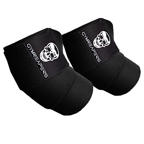 Gymreapers Weightlifting Elbow Wraps (1 Pair) - Flexible 40'' Elbow Compression Strap & Joint Support Brace - For Bench Press, Powerlifting, and Pressing (Black)