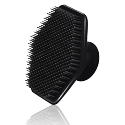 VWMYQ Silicone Face Scrubber for Men, Gentle Exfoliator Pad & Massager, Facial Cleansing Brush Silicone Face Wash Brush Removes Dead & Dry Skin (Black)